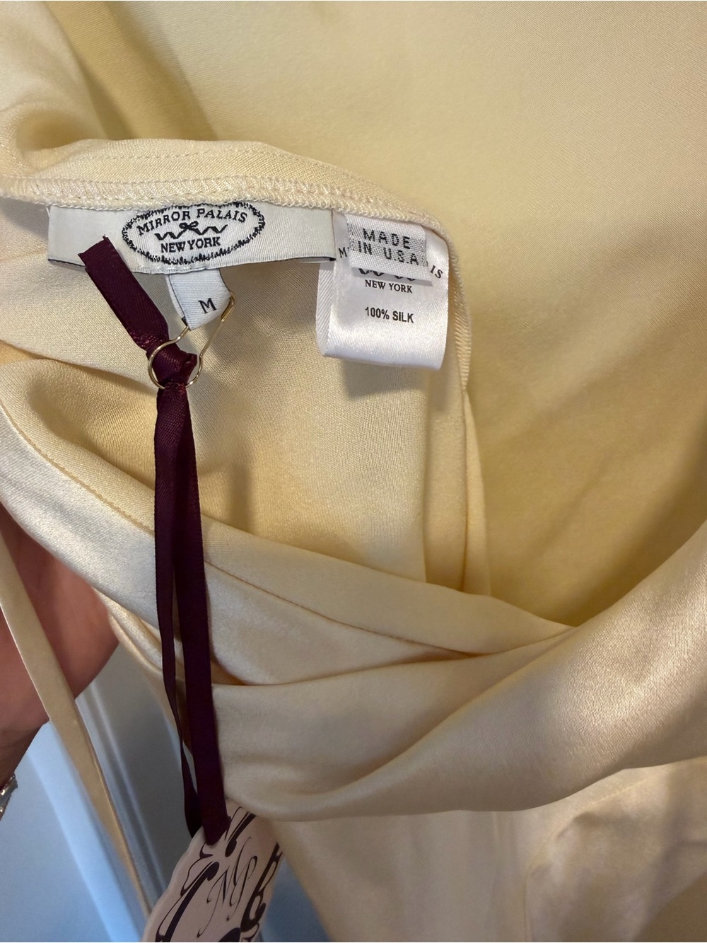 Mirror Palais Plunging Back Cowl Dress in Butter Size Medium NEW! New with tags! - Picture 6 of 8